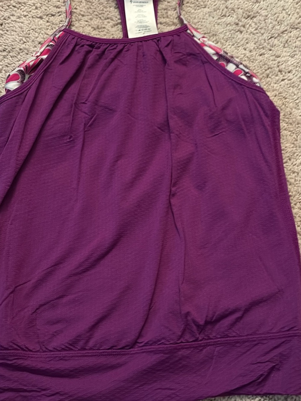 Ivivva Purple Girls' Athletic Tank with Patterned Straps
